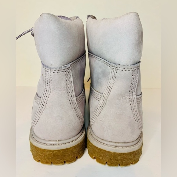 Timberland Women’s 6” Premium Waterproof Boots Size 7M Light Grey Nubuck - Picture 5 of 13